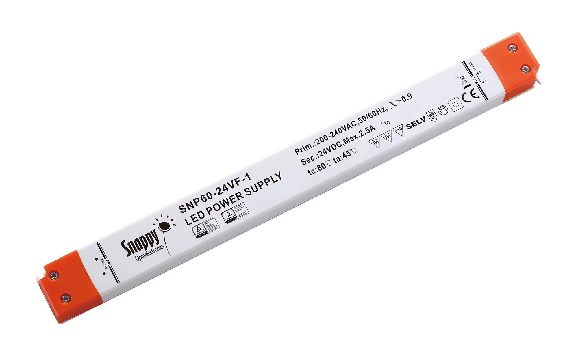 SNP60-24VF-1  60W Constant Voltage Non-Dimmable LED Driver 24VDC 2.5A IP20